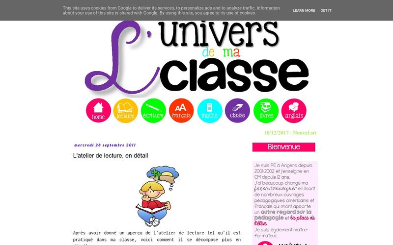 L'univers de ma classe : L'atelier de lecture, en détail